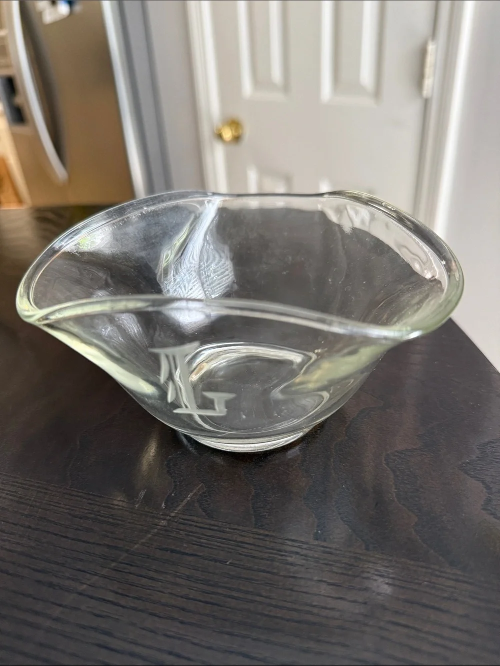 Vntage Clear Glass Pinch or Ruffle-Edge Chip And Dip Bowl Set
